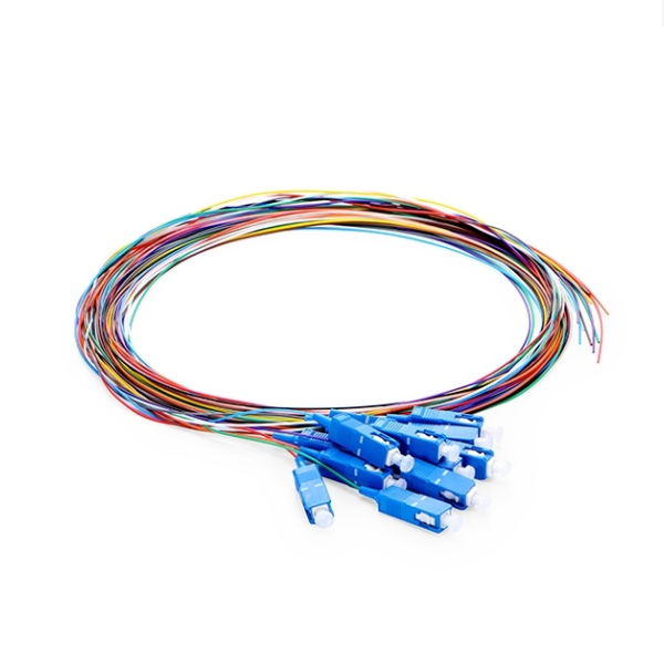 12 Fibers SC UPC Single mode Unjacketed Fiber Optic Pigtail