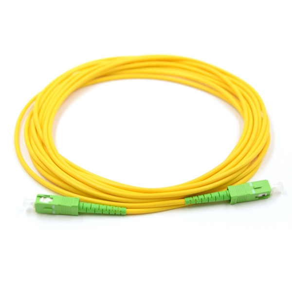 SC to SC  APC Simplex Single mode Fiber Optic Patch Cable